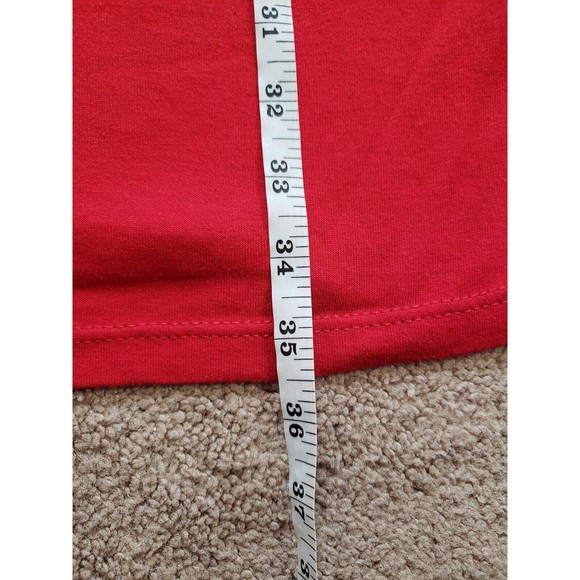 VTG 1987 Women's O/S French Quarter Single Stitch Jerzees T-Shirt Dress Red - Picture 4 of 7